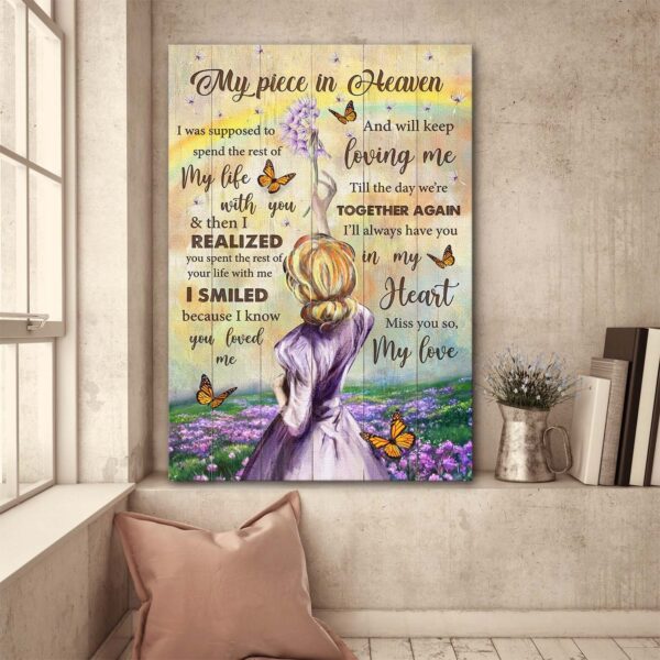 My piece in heaven - Till the day we're together again Heaven Portrait Canvas Print - Wall Art