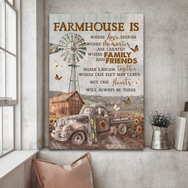 Farmhouse is where our hearts always be - Farm Portrait Canvas Print - Wall Art