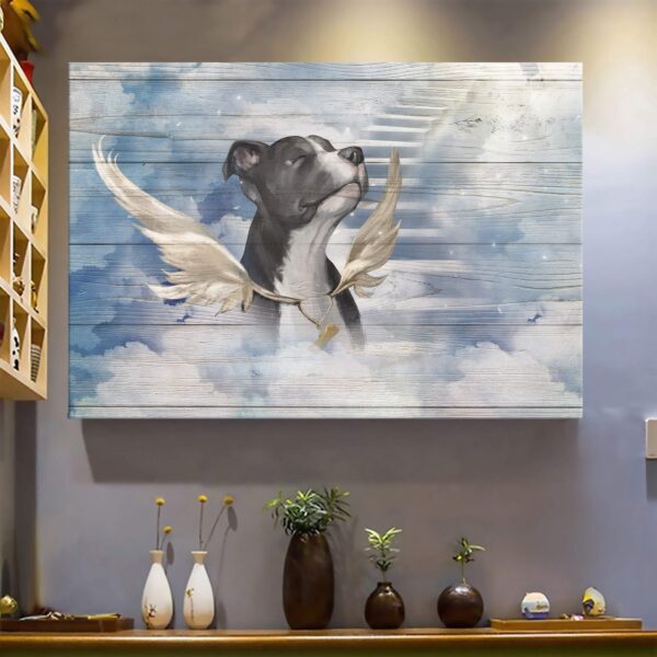 Pit bull - My best friend My angel - Dog Landscape Canvas Print - Wall Art