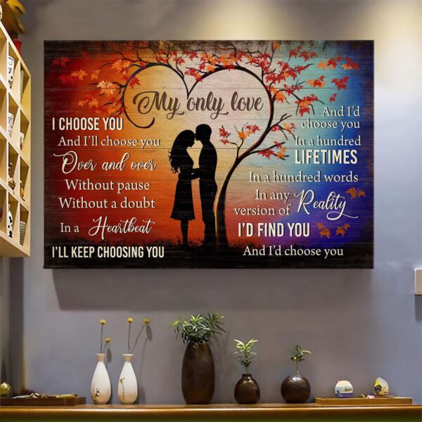 My only love - I'll keep choosing you in a hundred lifetimes Couple Landscape Canvas Print - Wall Art