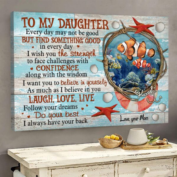 Family - Mom to daughter - I want you to believe in yourself - Landscape Canvas Print - Wall Art