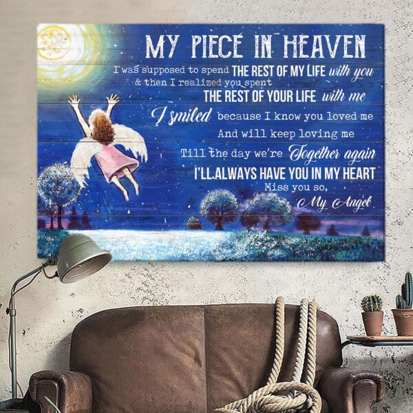 My piece in heaven - I'll always have you in my heart 2 Heaven Landscape Canvas Print - Wall Art