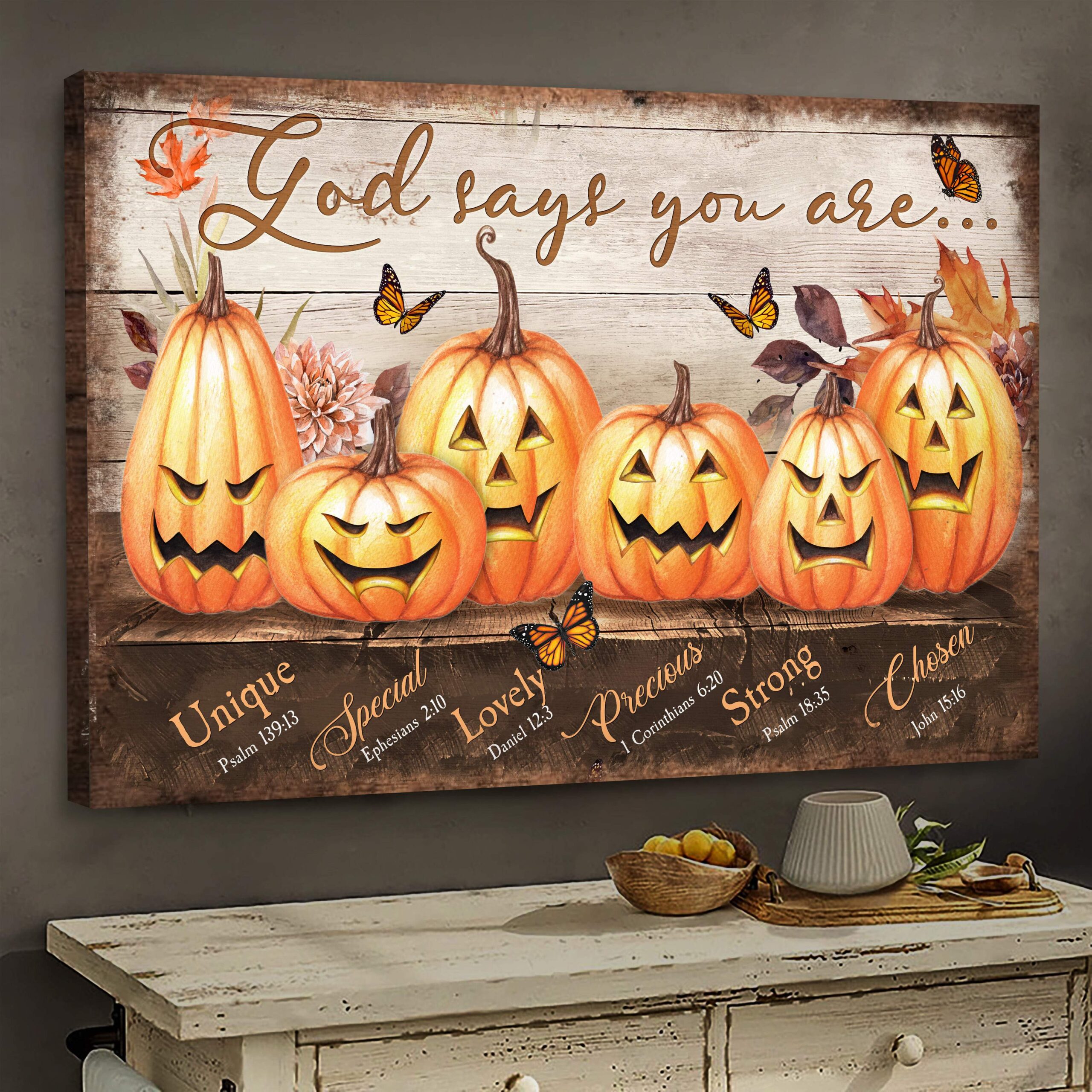 Jesus - Pumpkin - God says you are - Landscape Canvas Print - Wall Art ...