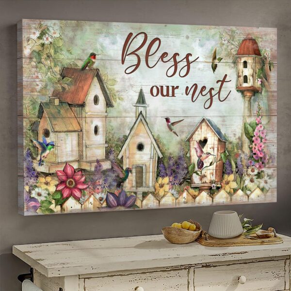 Jesus - Bird nest - Bless our nest - Landscape Canvas Print - Wall Art