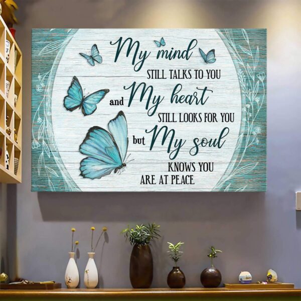 Green butterfly - My mind still talks to you - Heaven Landscape Canvas Print - Wall Art