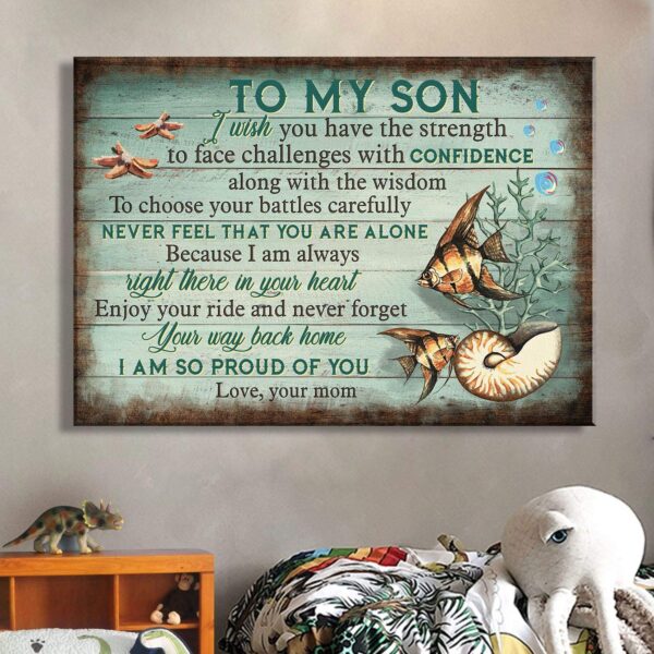Mom to son - Never feel that you alone Family Landscape Canvas Print - Wall Art