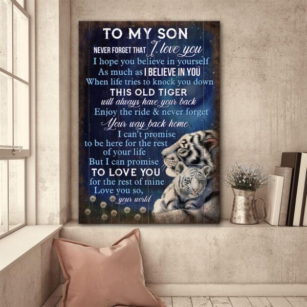 Parent to son - This old tiger will always have your back Family Portrait Canvas Print - Wall Art