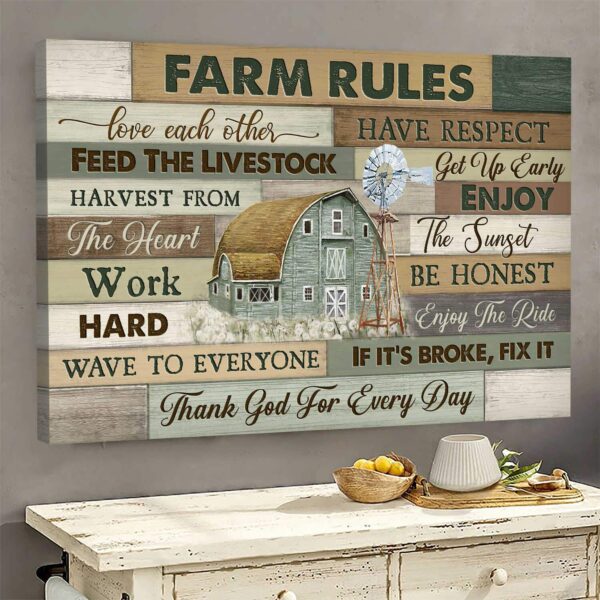 Jesus - Stunning farm - Thank God for every day - Landscape Canvas Print - Wall Art