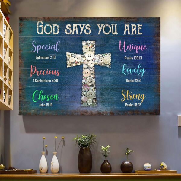 Sewing - God says you are Jesus Landscape Canvas Print - Wall Art