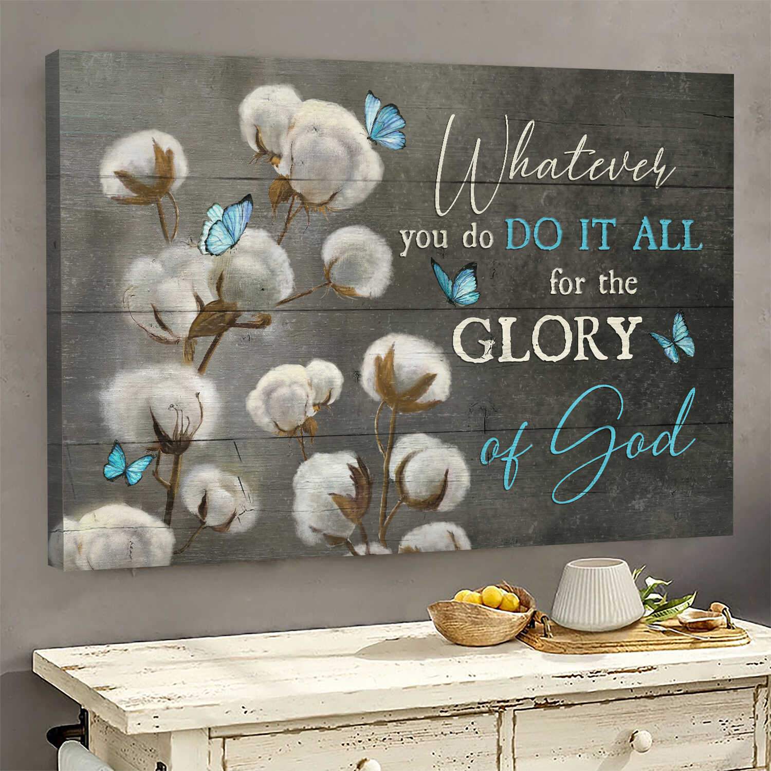 Jesus - Cotton flower with butterfly - Whatever you do it all for the ...