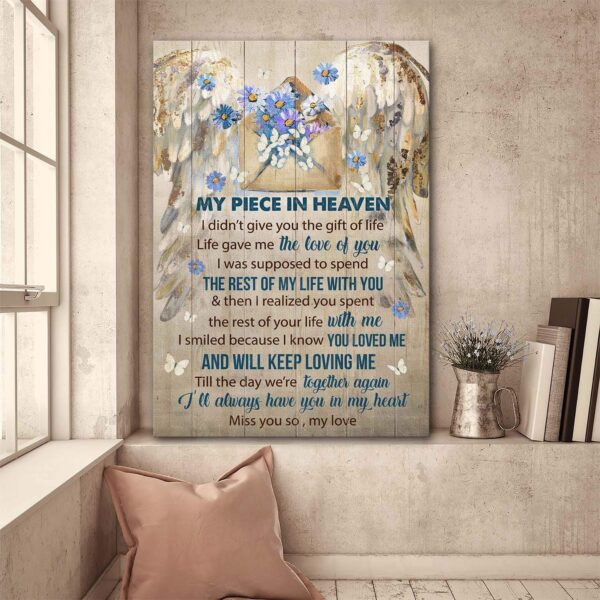 Heaven - Pretty wings - Life gave me the gift of you Portrait Canvas Print - Wall Art