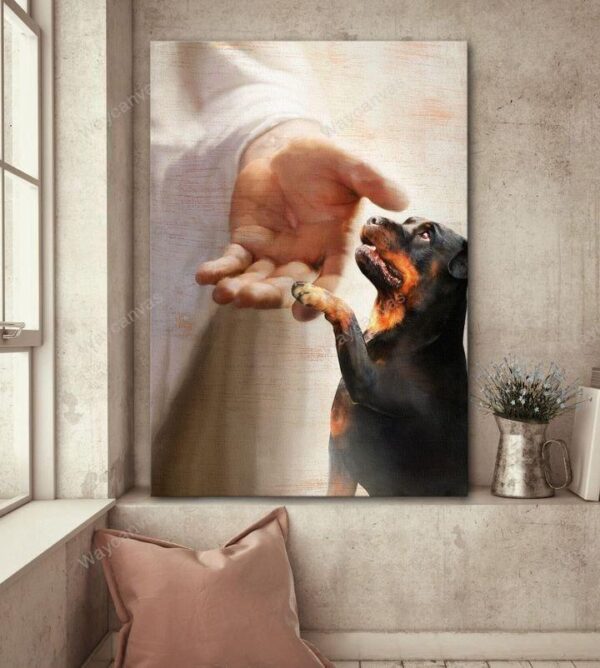 Rottweiler - Take my hand Rottweiler Portrait Canvas Print - Wall Art