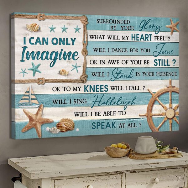 Jesus - The sea - I can only imagine - Landscape Canvas Print - Wall Art