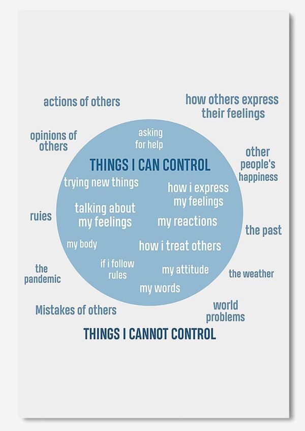 Things I Can Control Vs Things I Cannot Mental Health Wall Art Gift For Therapist Mental Clinic Poster