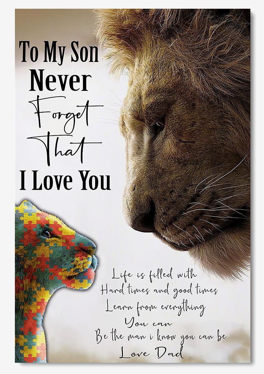 To My Son Never Forget I Love You Inspiration Quote Wall Art From ...
