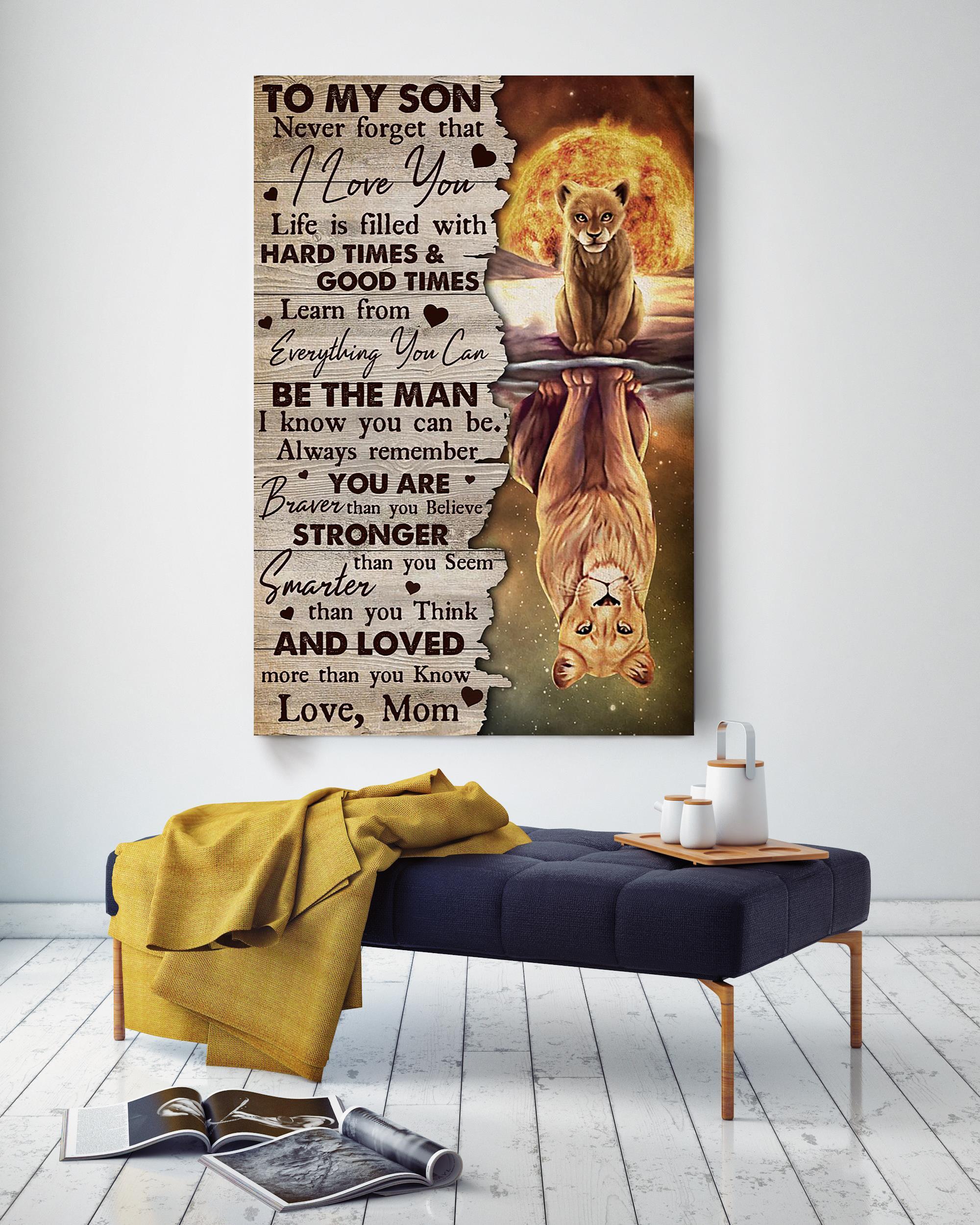 To My Son Never Forget I Love You Inspiration Quote Wall Art From ...