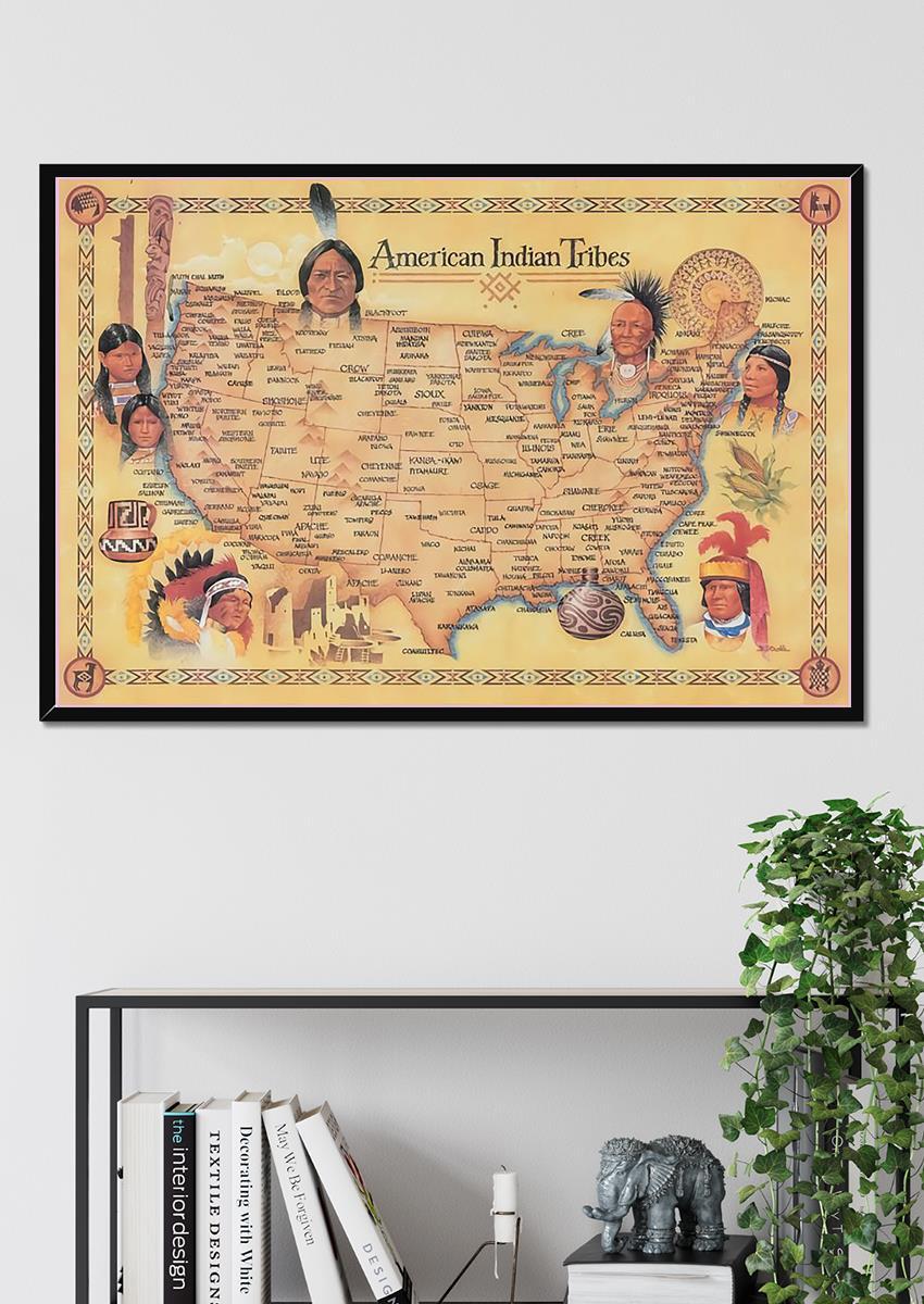 American Map Home Decor Wall Art For Indigenous Americans 02 - The ...