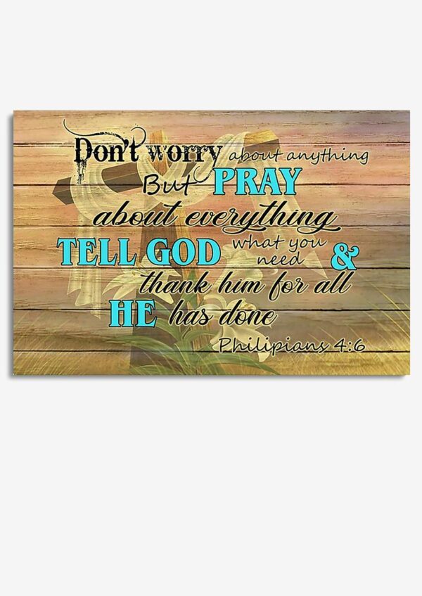 Don't Worry About Anything Bible Motivation Wall Art Gift For Chistant Home Decor