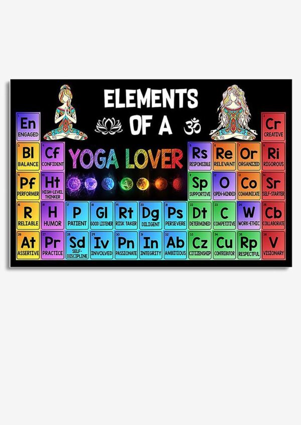 Elements Of A Yoga Lover Hippie Soul Print For Vintage Yoga Girl Gift
