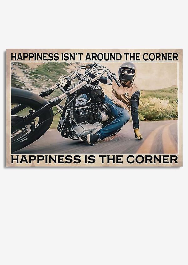 Motorcycle Happiness Is The Corner For Car Decor Auto Garage Decor