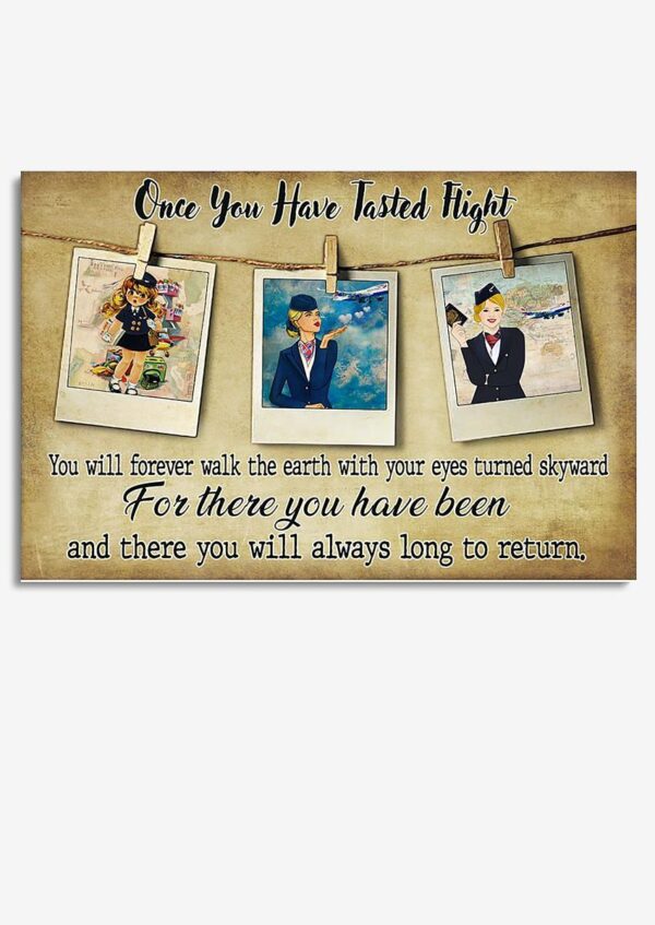 Once You Have Tasted Flight Inspiration Wall Art Gift For Flight Attendant Aviation