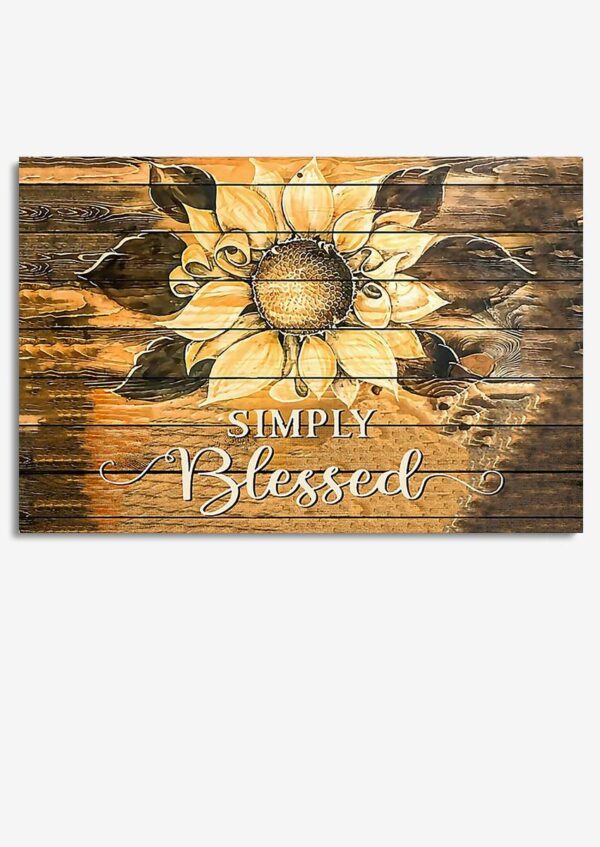 Simply Blessed Sunflower Drawing Wooden Wall Art For Home Decor Housewarming 02