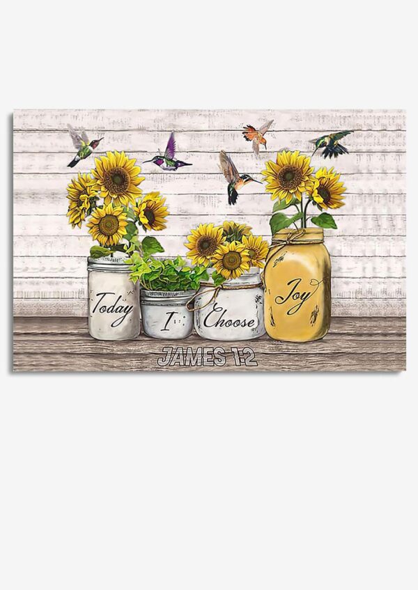 Sunflower Vase Today I Choose Joy Inspiration Quote Wall Art For Home Decor Housewarming