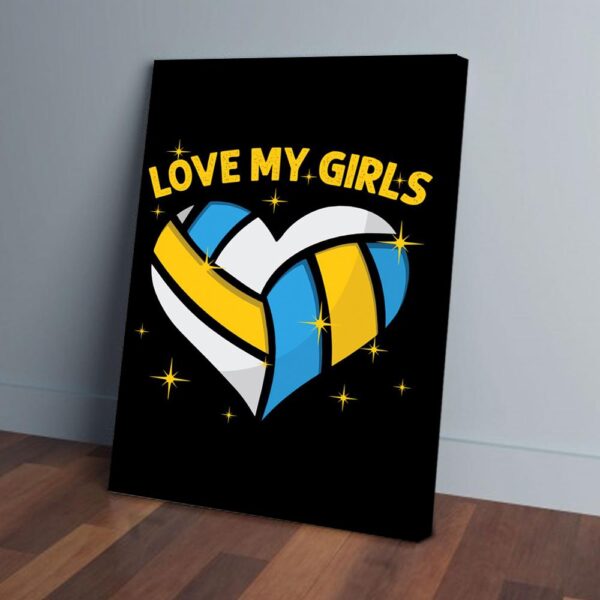 Love My Girls Heart Volleyball Matte Canvas