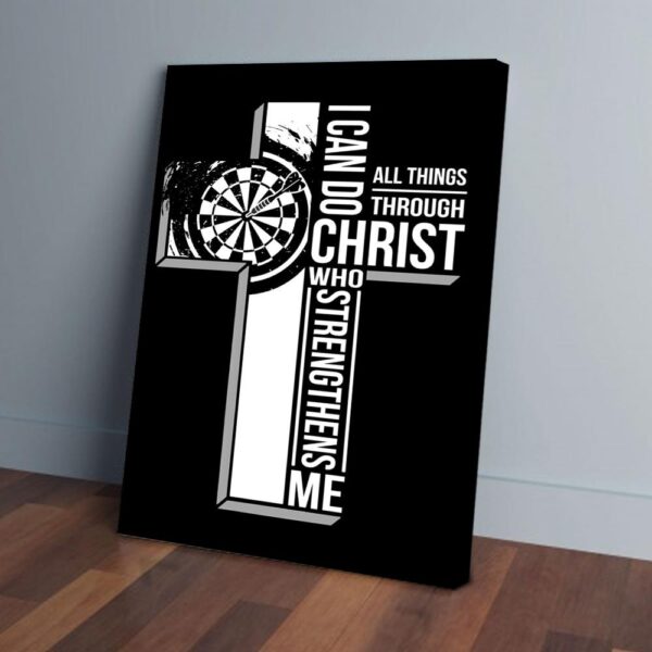 I Can Do All Things Though Christ Cross Strength Matte Canvas
