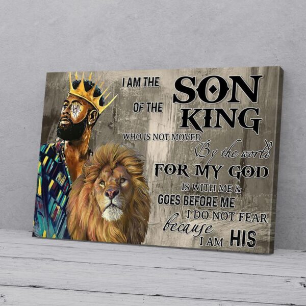 I Am The Son Of The King Lion Black Man Matte Canvas