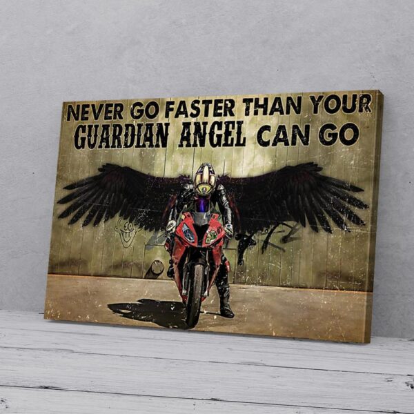 Guardian Angel Biker Go Faster Matte Canvas