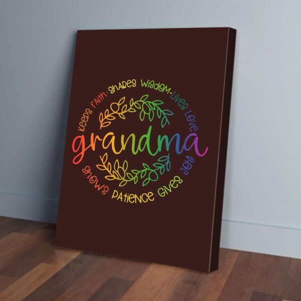 Grandma Keeps Faith Shares Wisdom Rainbow Matte Canvas