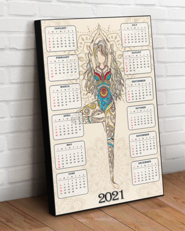 Girl Yoga Calendar Vertical Matte Canvas