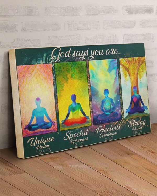 God Says You Are Yoga Girl Matte Canvas