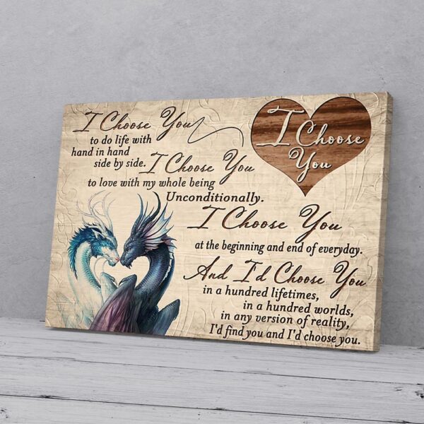 I Choose You To Do Life With Hand In Hand Dragon Matte Canvas