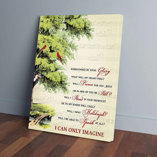 I Can Only Imagine Tree Red Bird Matte Canvas