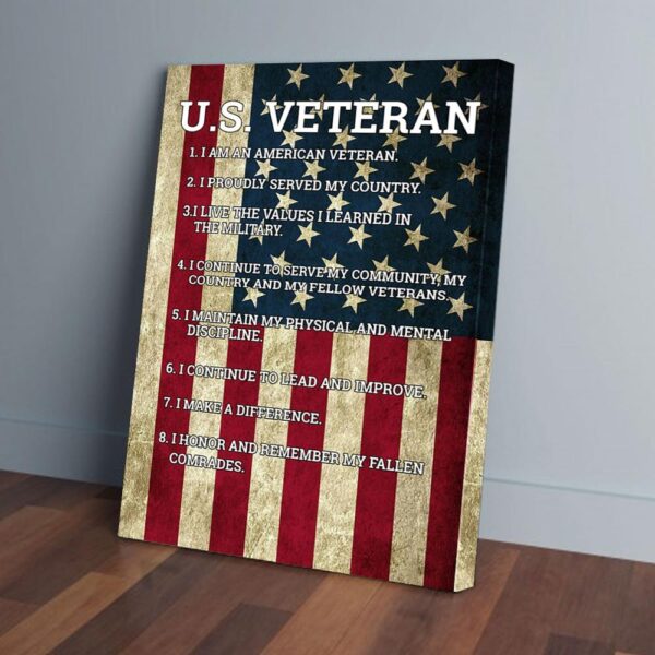 I Am An US Veteran Proud Matte Canvas