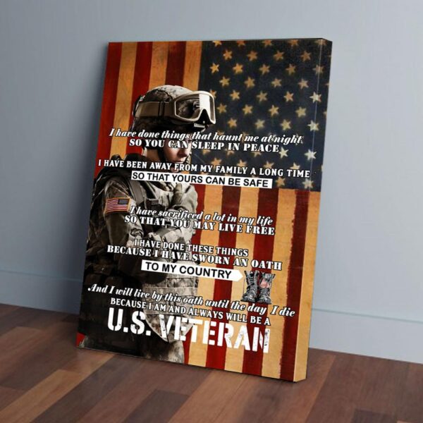 I Am US Veteran Proud Matte Canvas
