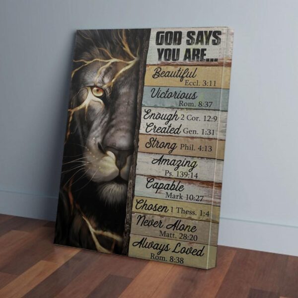 God Says You Are Beautiful Victorious Lion Matte Canvas