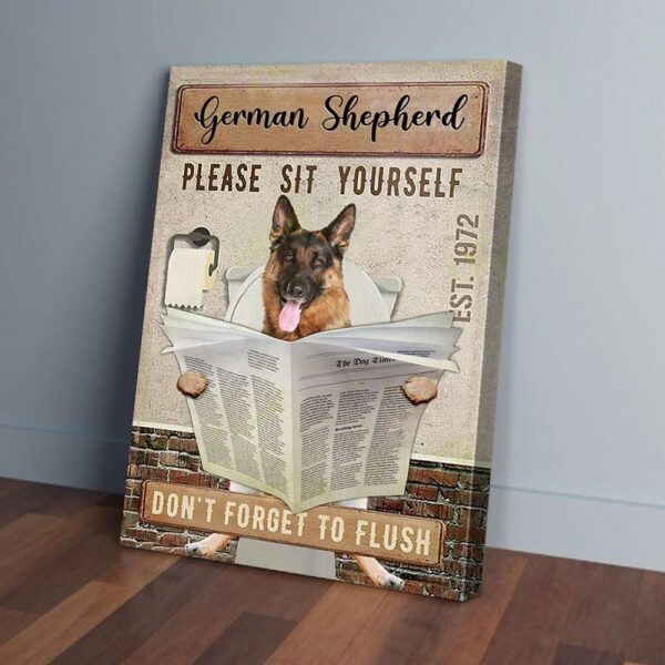 German Shepherd Funny Please Sit Yourself Matte Canvas
