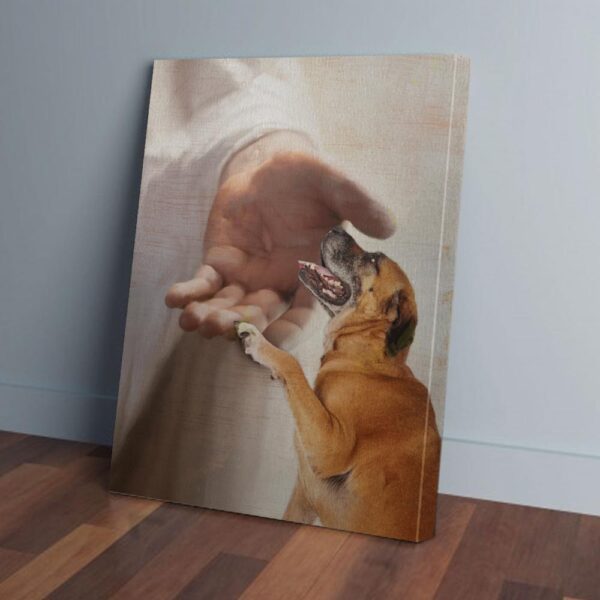 English Mastiff Take My Hand Jesus Matte Canvas