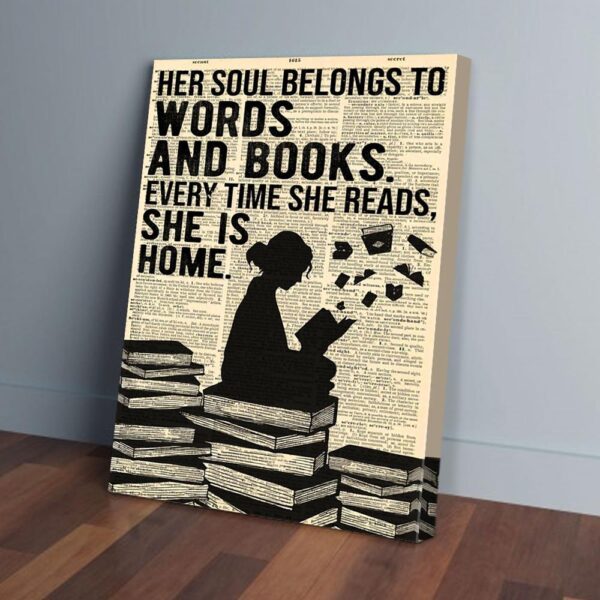 Her Soul Belong To The Works Of Book Girl Reading Book Matte Canvas