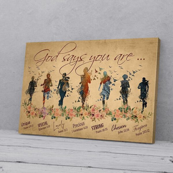 God Says You Are Running Woman Matte Canvas