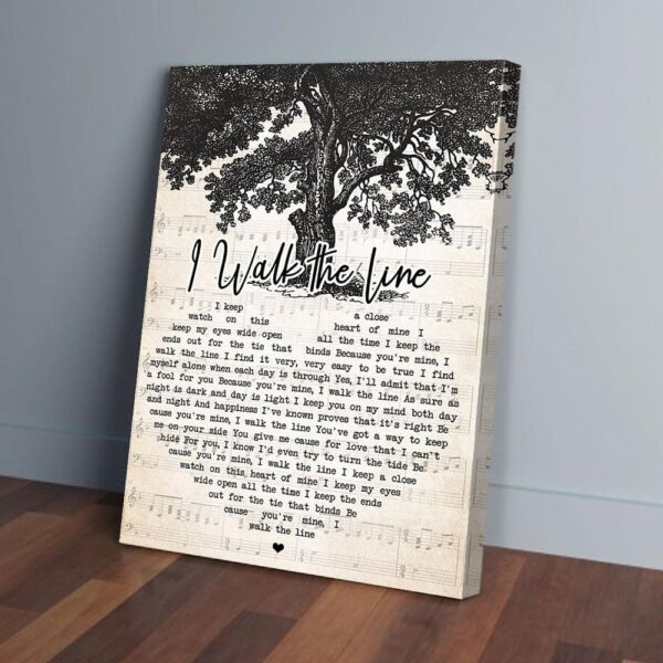I Walk The Line Tree Song Matte Canvas