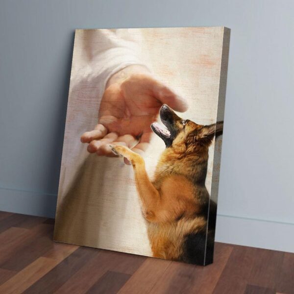 German Shepherd Take My Hand Jesus Matte Canvas