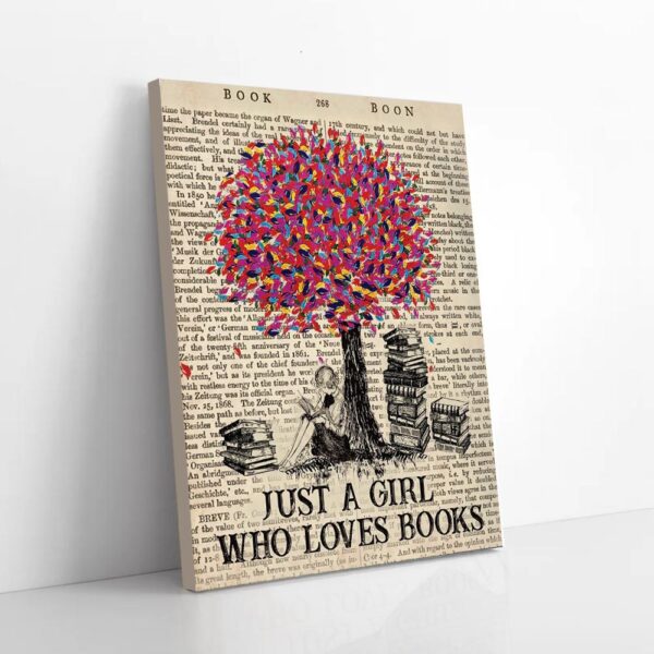 Just A Girl Who Loves Books Matte Canvas Wall Art