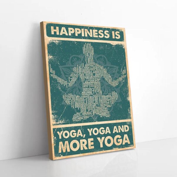 Happiness Is Yoga Matte Canvas Wall Art