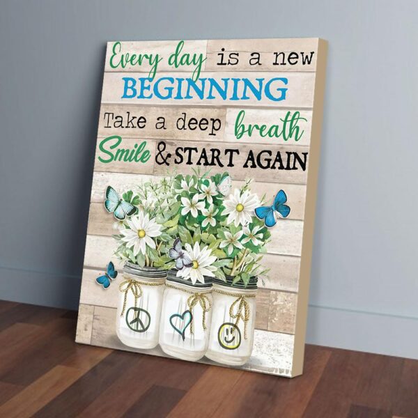 Everyday Is A New Beginning Hippie Matte Canvas Wall Art