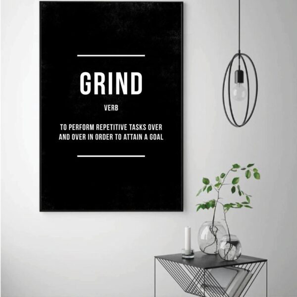 Grind Motivational Positive Canvas Wall Art