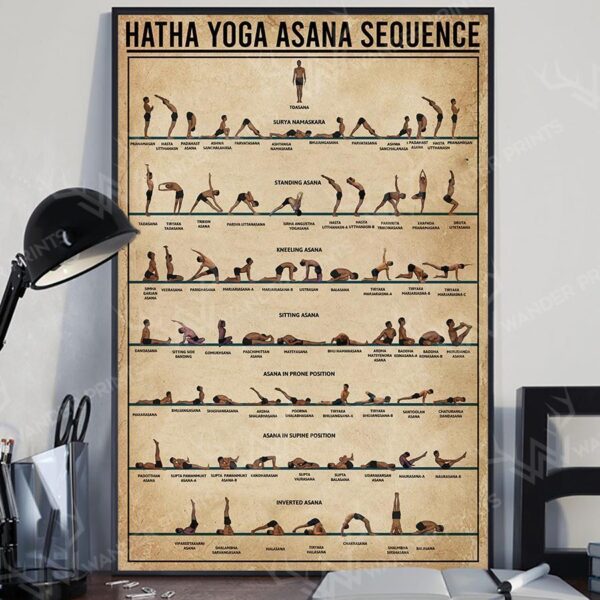 Hatha Yoga Asana Sequence Matte Canvas